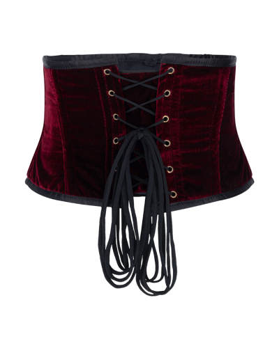 Aderlass Steampunk Waist Corset Velvet Bordeaux