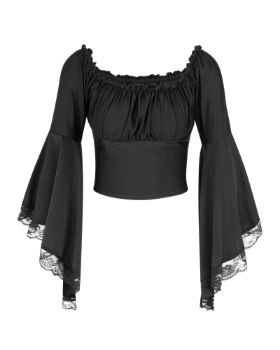 Aderlass Bat Sleeve Crop Top black