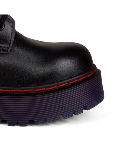 Aderlass 8-Eye Boots Plateau Leather Black-Purple