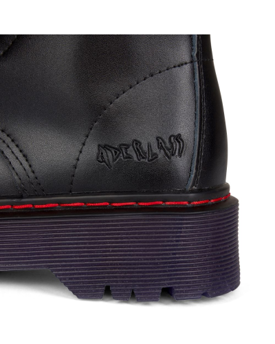 Aderlass 8-Eye Boots Plateau Leather Black-Purple