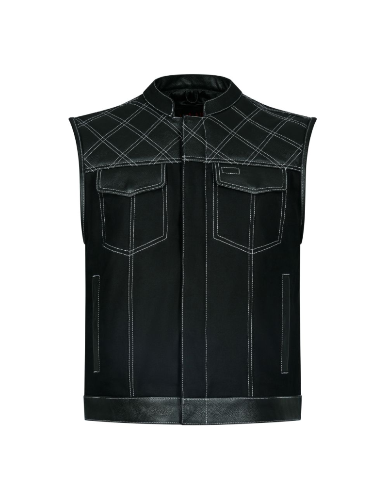 Aderlass Brigantine Vest Pentagram Rivets Leather black