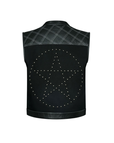 Aderlass Brigantine Vest Pentagram Rivets Leather black