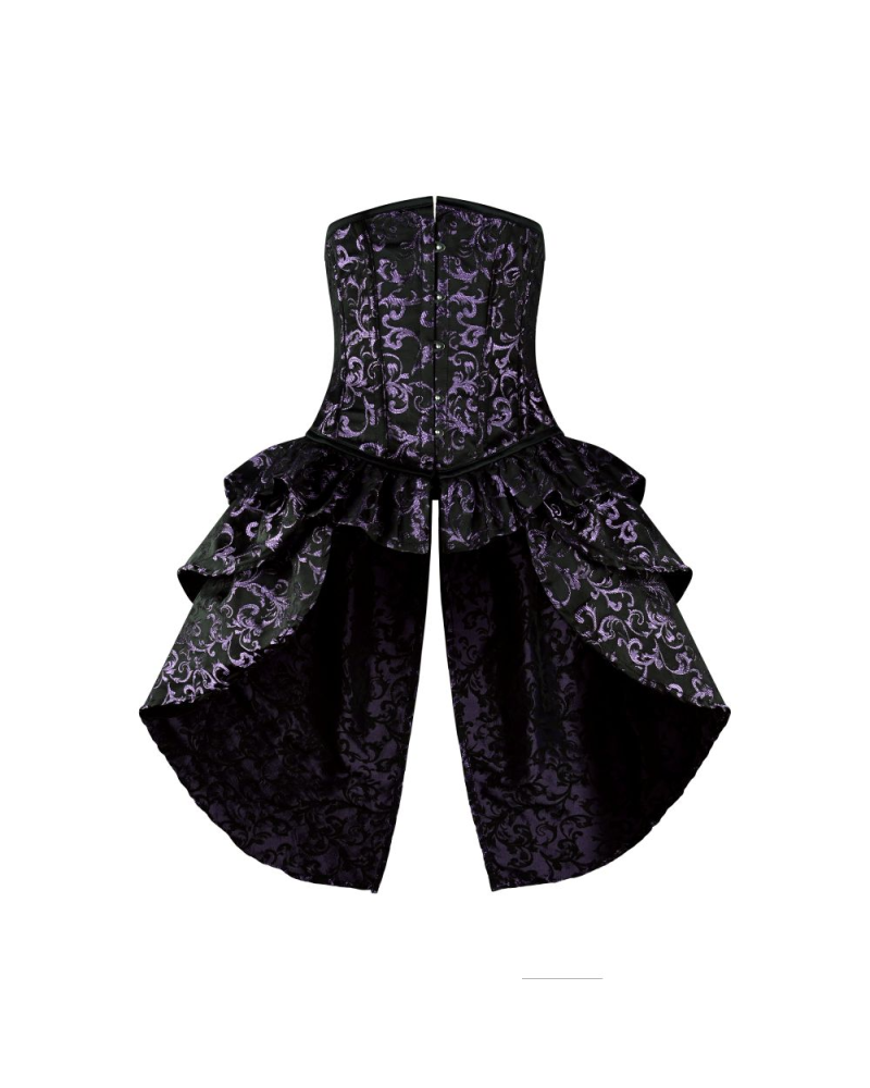 Aderlass Corset Mini Dress Black-Purple