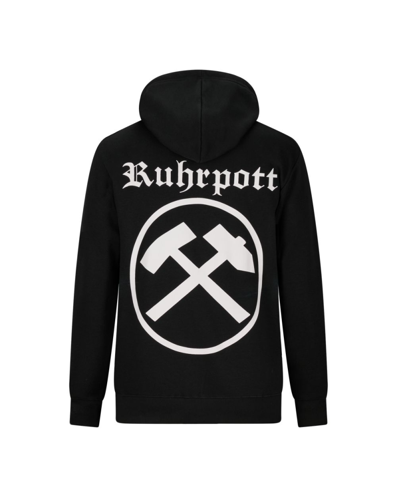 Mode Wichtig Zip Hoodie RUHRPOTT Schlägel und Eisen black