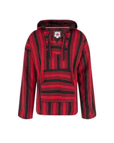 Black Pistol Baja Hoodie Wool black red