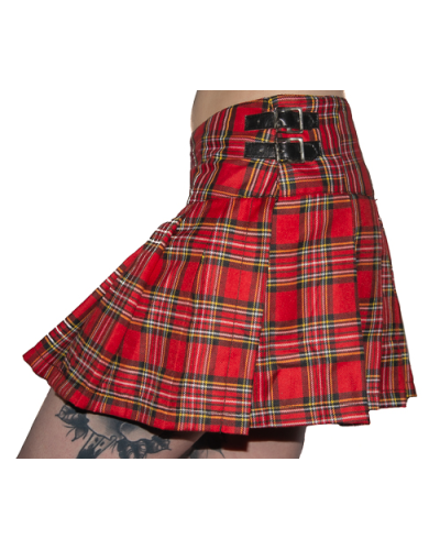 Black Pistol Buckle Mini Tartan Red Green
