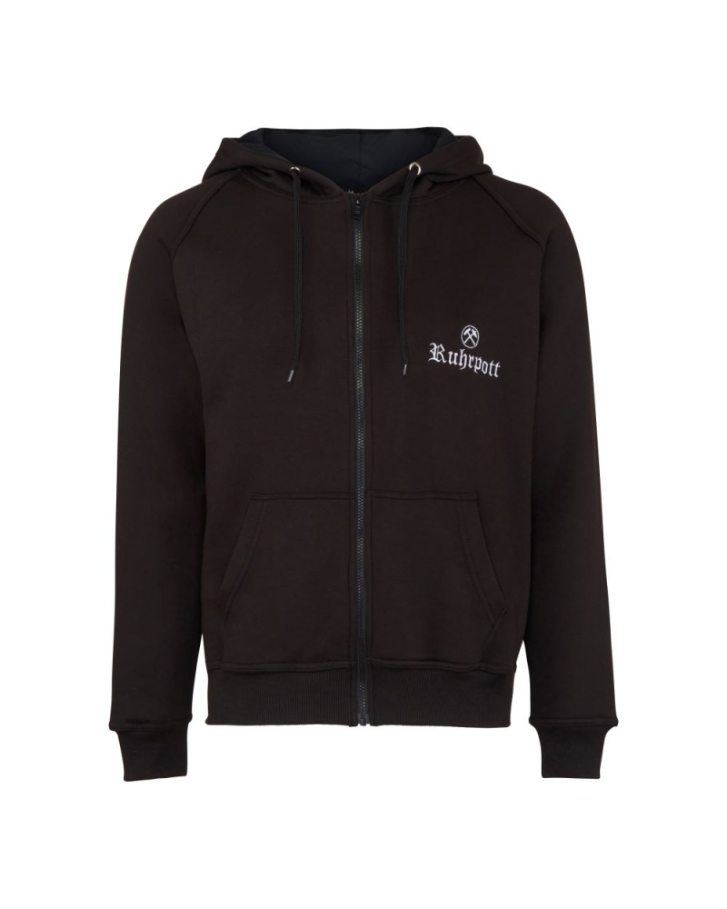 Mode Wichtig Zip Hoodie Kapuzen-Jacke RUHRPOTT black