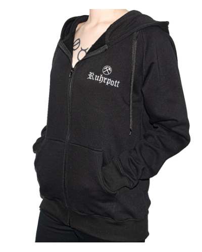 Mode Wichtig Zip Hoodie Kapuzen-Jacke RUHRPOTT black