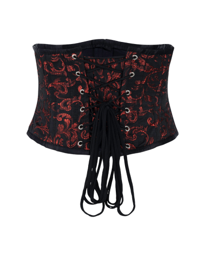 Aderlass Waist Corset Brocade black red