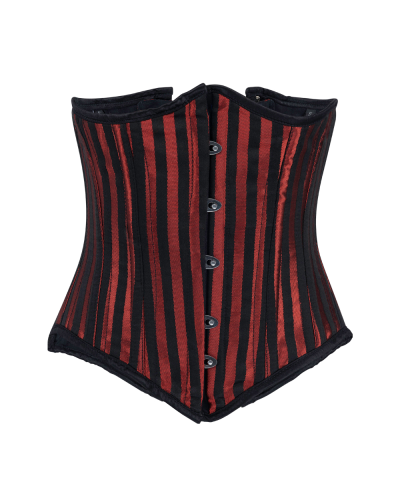 Aderlass Underbust Corset Brocade Stripe black red