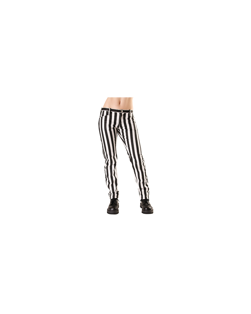 Black Pistol Close Pants Stripe Black-and-white