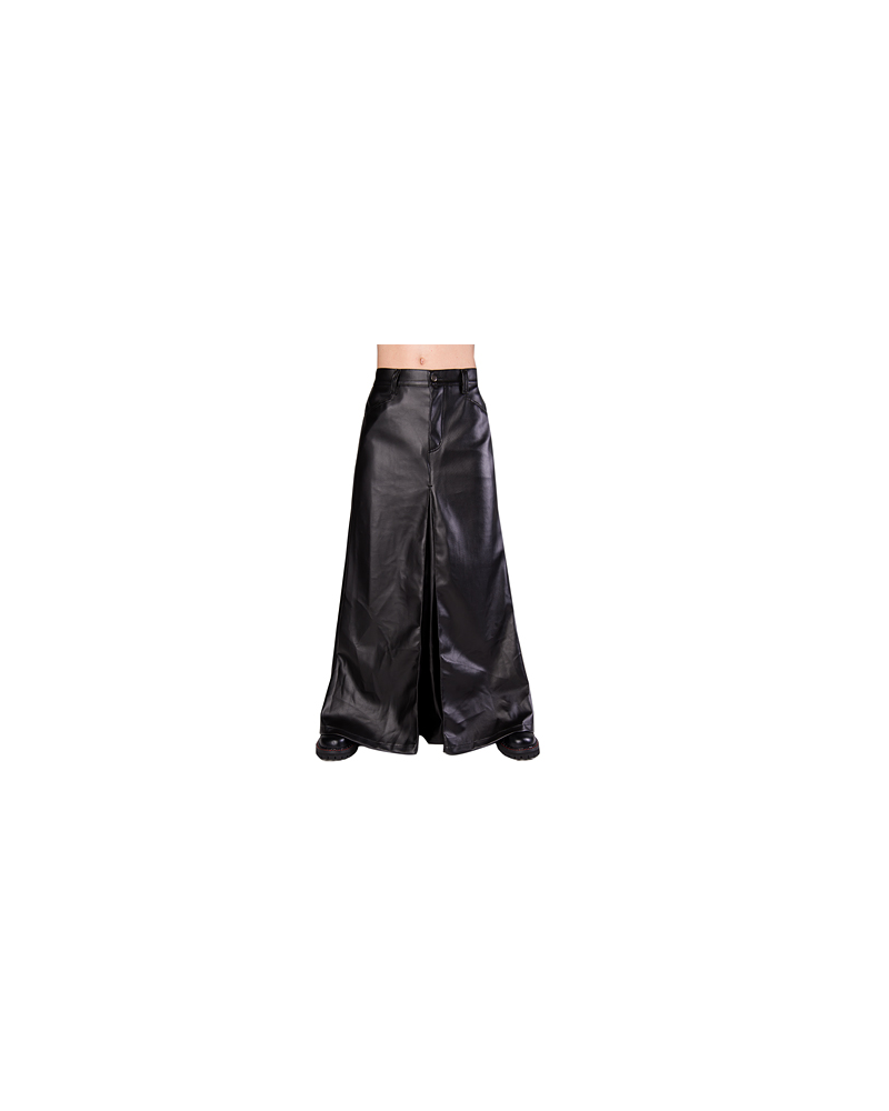 Black Pistol Men Skirt Leatherette black