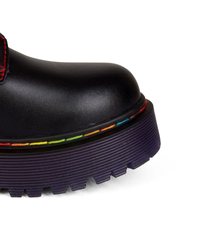 Aderlass 8-Eye Boots Plateau Leather Pride Edition Black-Purple