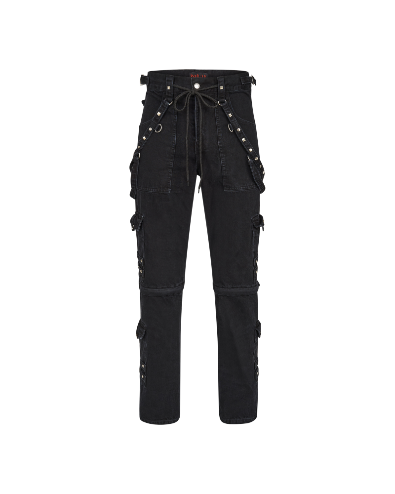 Aderlass Rivet Pants Washed Cotton black