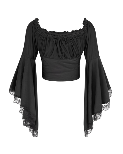 Aderlass Bat Sleeve Crop Top black