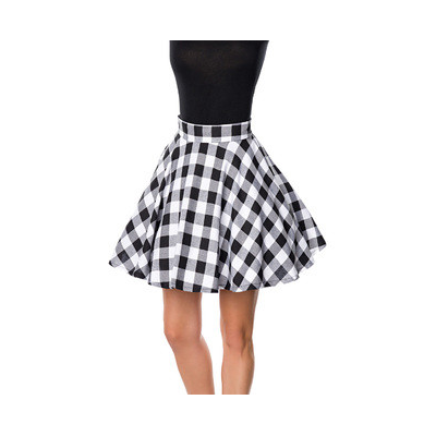 BELSIRA kurzer Swing-Rock schwarz/weiss