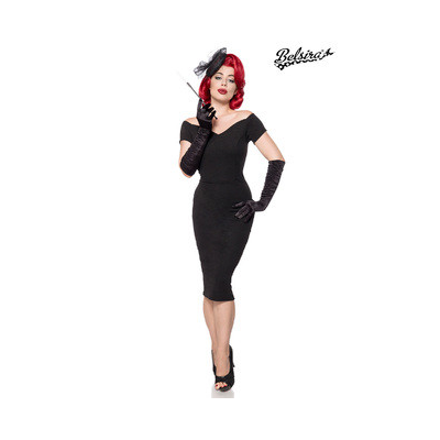 BELSIRA schulterfreies Kleid schwarz