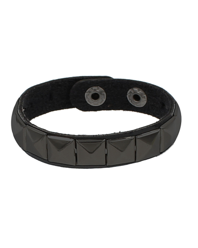 Black Pistol Studded Bracelet 1-Row Black-Black