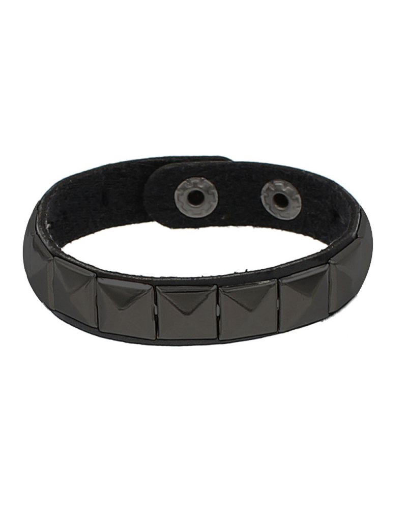 Black Pistol Studded Bracelet 1-Row Black-Black