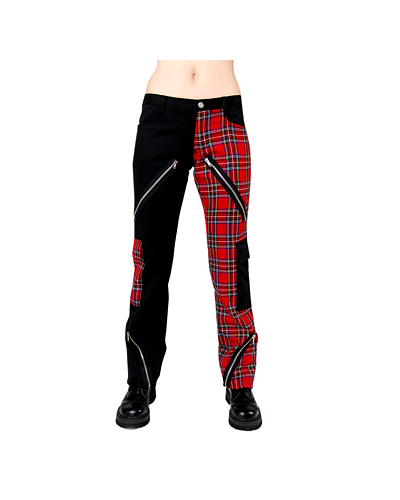 Black Pistol Freak Pants Tartan black red