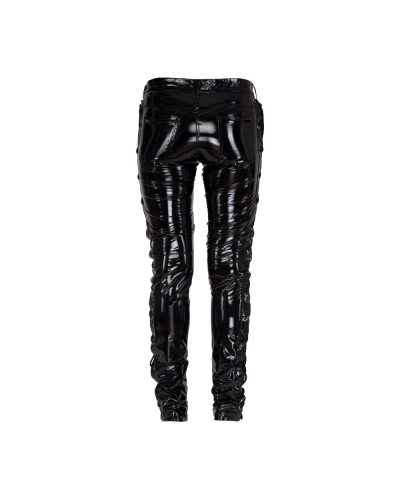 Aderlass Skinny Pants Laced Up Glossy Vinyl black