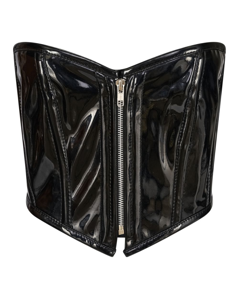 Aderlass Bustier Glossy Vinyl black