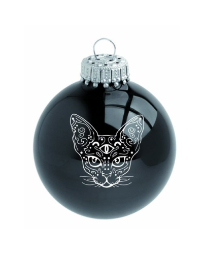 Aderlass Christbaumkugeln Set 4 Glaskugeln black