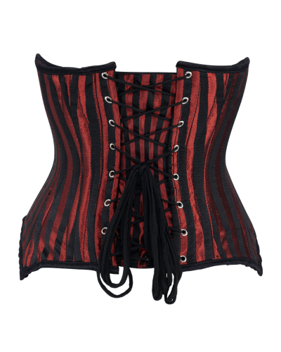Aderlass Underbust Corset Brocade Stripe black red