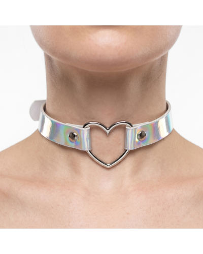 Lovesect Choker Holo Heart silver