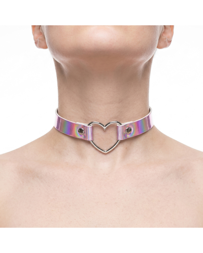 Lovesect Choker Holo Heart Pink