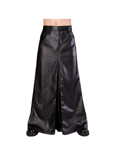 Black Pistol Men Skirt Leatherette black