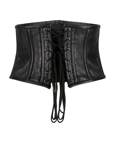 Aderlass Waist Corset Faux Leather black