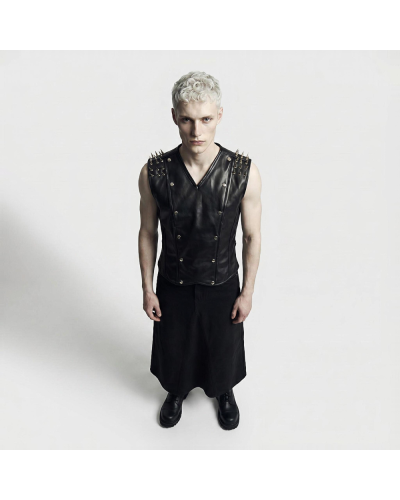 Aderlass Men Corset Spike Faux Leather black