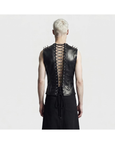 Aderlass Men Corset Spike Faux Leather black