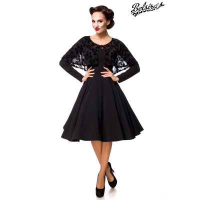BELSIRA Retrokleid mit Cape schwarz