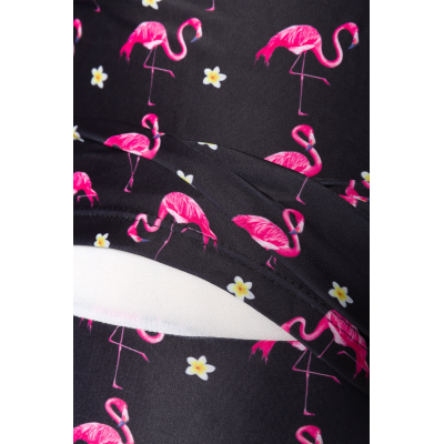BELSIRA Vintage-Badeanzug schwarz/rosa