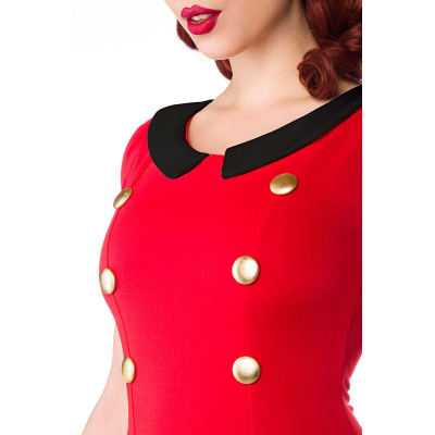 BELSIRA Kleid mit Bubikragen rot/schwarz