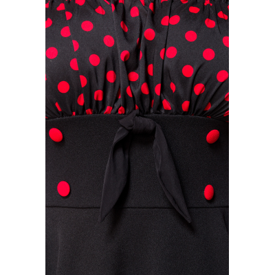 BELSIRA schulterfreies Swing-Kleid black red