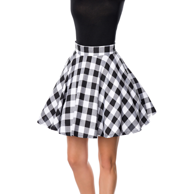 BELSIRA kurzer Swing-Rock schwarz/weiss