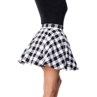 BELSIRA kurzer Swing-Rock schwarz/weiss