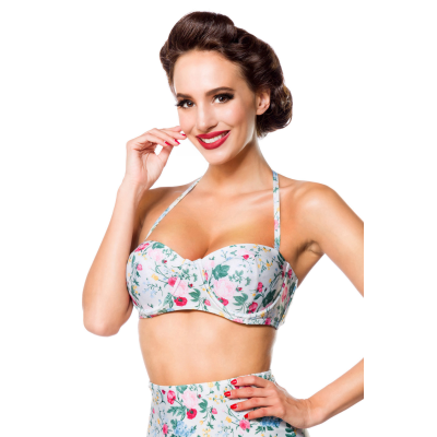 BELSIRA Vintage Bikinioberteil gruen/pink/gelb