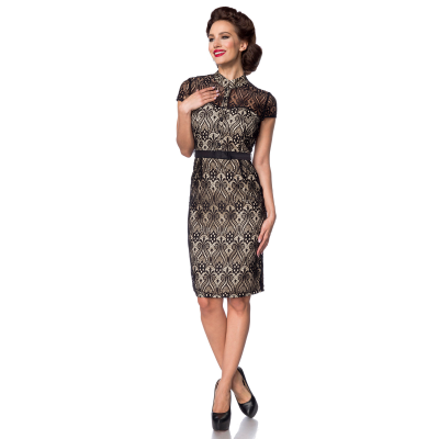 BELSIRA Spitzenkleid schwarz/creme