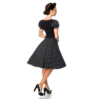 BELSIRA Kleid mit Puffärmeln schwarz/weiss