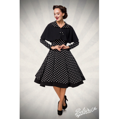 BELSIRA SWING-KLEID MIT CAPE schwarz