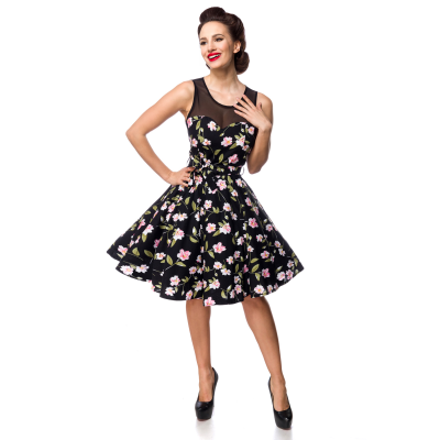 BELSIRA Kleid mit Dots schwarz/rosa