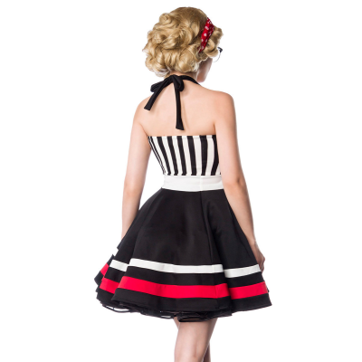BELSIRA Neckholder-Kleid schwarz/weiss