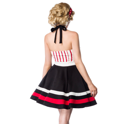 BELSIRA Neckholder-Kleid schwarz/rot/weiss