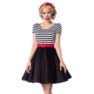 BELSIRA Jersey Kleid schwarz/weiss