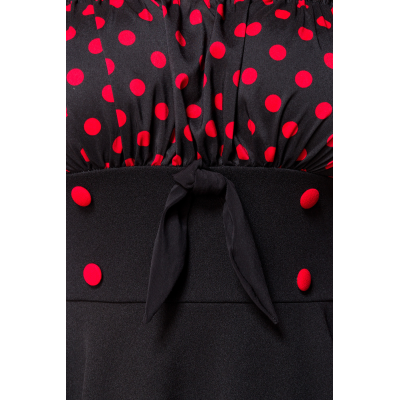 BELSIRA schulterfreies Swing-Kleid black red