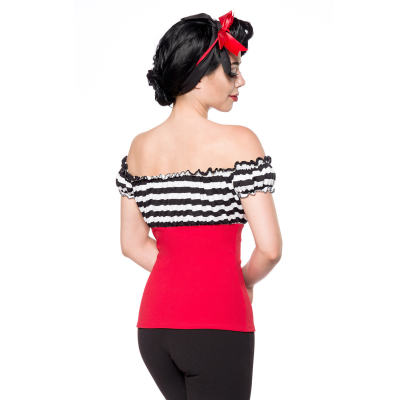 BELSIRA Jersey-Top rot/schwarz/weiss